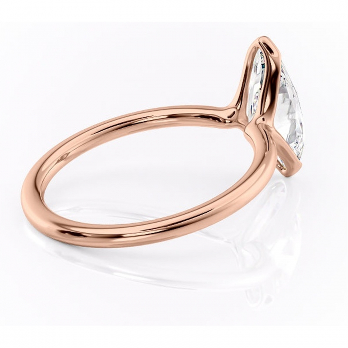 Inel de logodnă Alouette din aur Rose 18kt cu moissanite tăietură marquise – Solitar rafinată pentru profil mediu | Personalizează și configurează gratuit online [3]