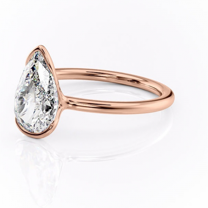 Inel de logodnă Alouette din aur Rose 14kt cu moissanite tăietură pară – Solitar rafinată pentru profil mediu | Personalizează și configurează gratuit online [7]