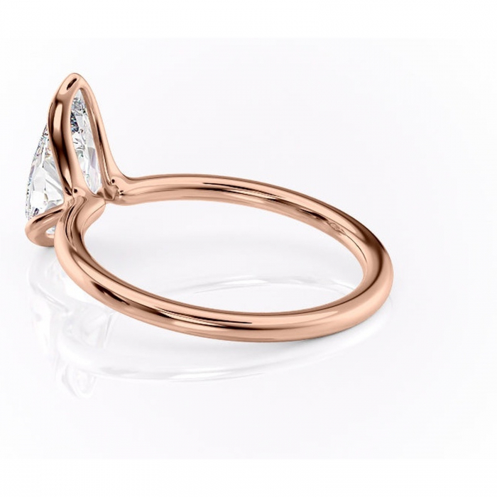 Inel de logodnă Alouette din aur Rose 14kt cu moissanite tăietură pară – Solitar rafinată pentru profil mediu | Personalizează și configurează gratuit online [5]