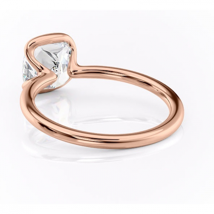 Inel de logodnă Alouette din aur Rose 18kt cu moissanite tăietură pernă – Solitar rafinată pentru profil mediu | Personalizează și configurează gratuit online [4]