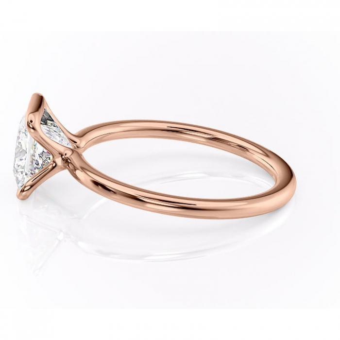 Inel de logodnă Alouette din aur Rose 14kt cu moissanite tăietură princess – Solitar rafinată pentru profil mediu | Personalizează și configurează gratuit online [6]