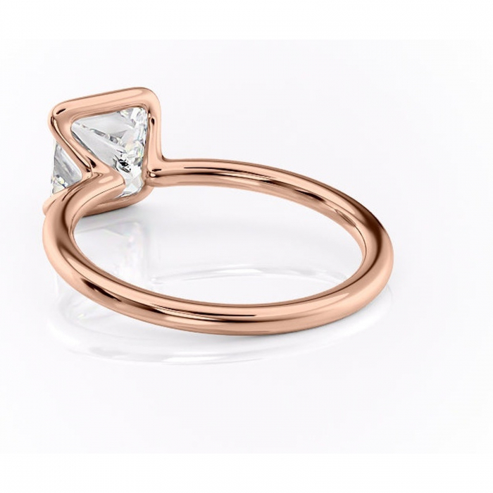 Inel de logodnă Alouette din aur Rose 14kt cu moissanite tăietură princess – Solitar rafinată pentru profil mediu | Personalizează și configurează gratuit online [4]