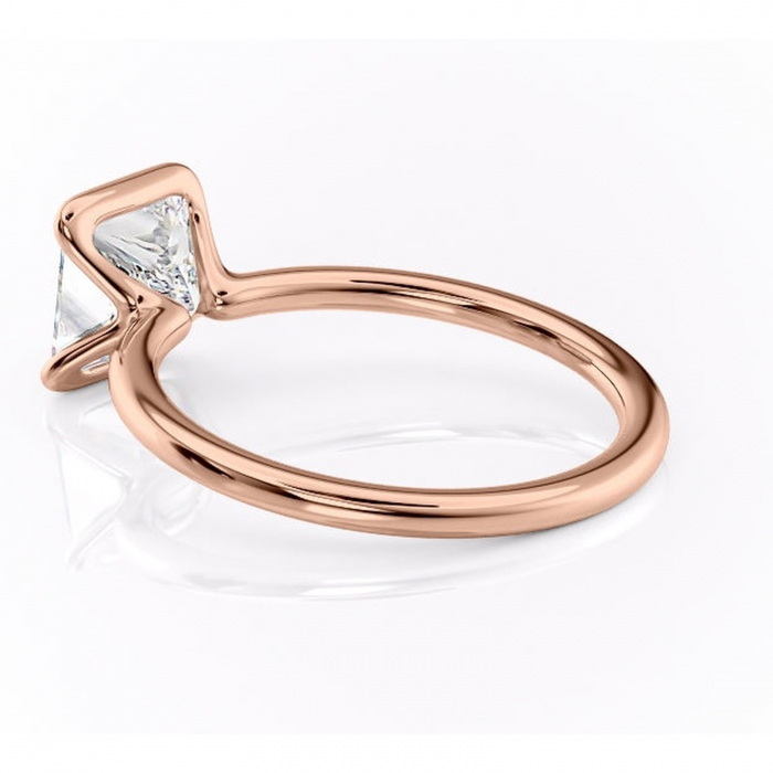 Inel de logodnă Alouette din aur Rose 14kt cu moissanite tăietură princess – Solitar rafinată pentru profil mediu | Personalizează și configurează gratuit online [5]