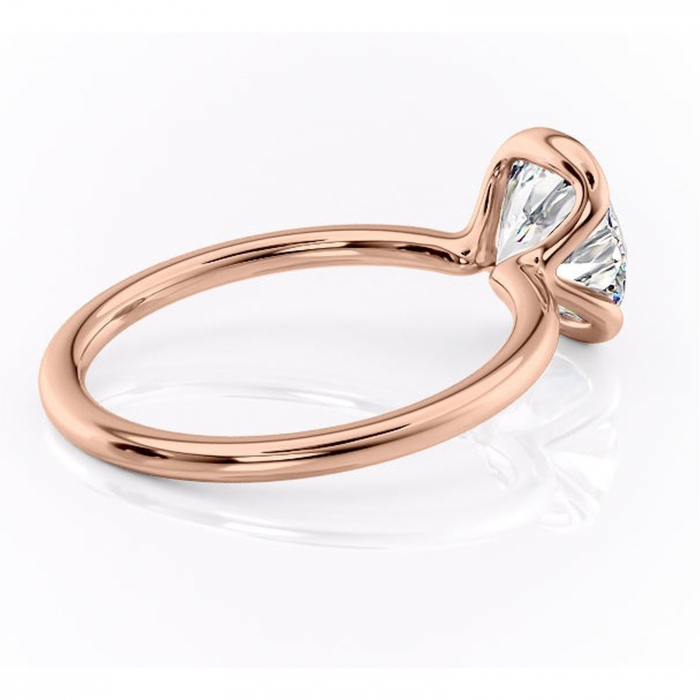 Inel de logodnă Alouette din aur Rose 14kt cu moissanite tăietură rotundă – Solitar rafinată pentru profil mediu | Personalizează și configurează gratuit online [3]