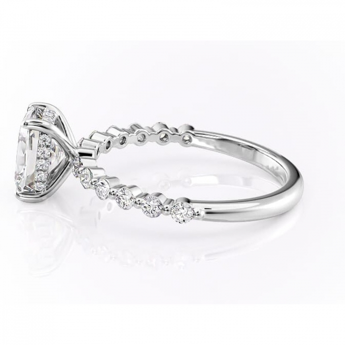 Inel de logodnă Amara din aur Alb 14kt cu moissanite tăietură asscher – Pietre laterale rafinată pentru profil înalt | Personalizează și configurează gratuit online [6]