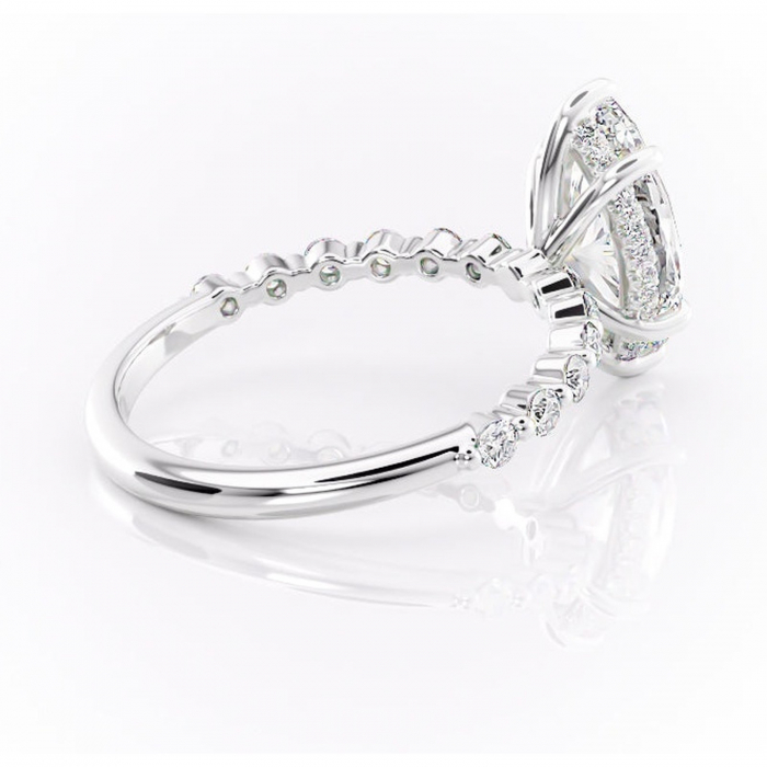 Inel de logodnă Amara din aur Alb 14kt cu moissanite tăietură marquise – Pietre laterale rafinată pentru profil înalt | Personalizează și configurează gratuit online [3]