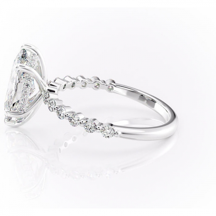 Inel de logodnă Amara din aur Alb 14kt cu moissanite tăietură marquise – Pietre laterale rafinată pentru profil înalt | Personalizează și configurează gratuit online [6]