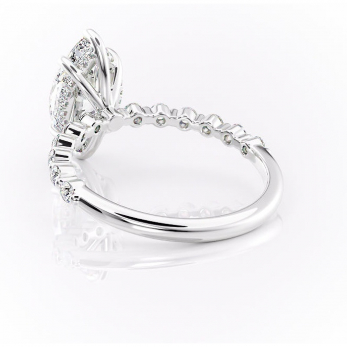 Inel de logodnă Amara din aur Alb 14kt cu moissanite tăietură marquise – Pietre laterale rafinată pentru profil înalt | Personalizează și configurează gratuit online [4]