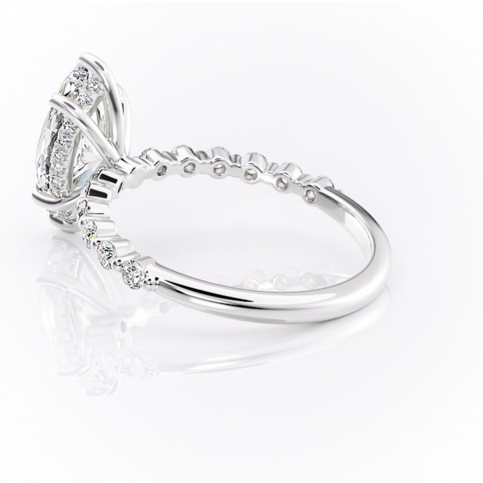 Inel de logodnă Amara din aur Alb 14kt cu moissanite tăietură marquise – Pietre laterale rafinată pentru profil înalt | Personalizează și configurează gratuit online [5]