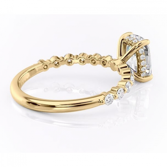 Inel de logodnă Amara din aur Galben 14kt cu moissanite tăietură asscher – Pietre laterale rafinată pentru profil înalt | Personalizează și configurează gratuit online [3]