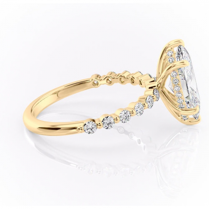 Inel de logodnă Amara din aur Galben 14kt cu moissanite tăietură marquise – Pietre laterale rafinată pentru profil înalt | Personalizează și configurează gratuit online [2]