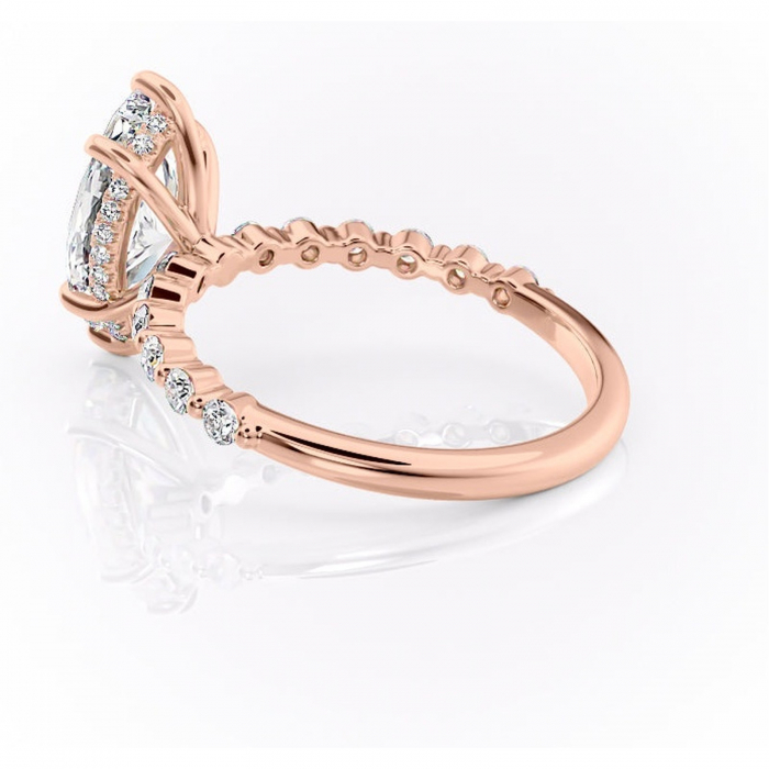 Inel de logodnă Amara din aur Rose 14kt cu moissanite tăietură marquise – Pietre laterale rafinată pentru profil înalt | Personalizează și configurează gratuit online [5]
