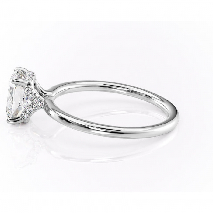 Inel de logodnă Amethyst din aur Alb 14kt cu moissanite tăietură asscher – Solitar rafinată pentru profil înalt | Personalizează și configurează gratuit online [6]