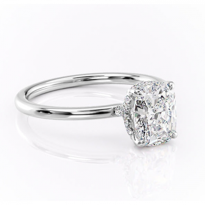 Inel de logodnă Amethyst din aur Alb 14kt cu moissanite tăietură asscher – Solitar rafinată pentru profil înalt | Personalizează și configurează gratuit online [1]