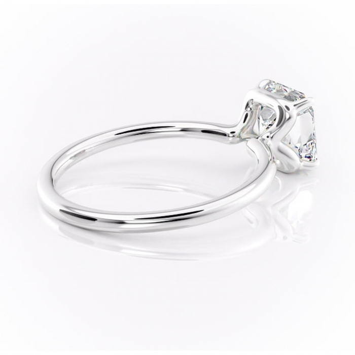 Inel de logodnă Amethyst din aur Alb 14kt cu moissanite tăietură asscher – Solitar rafinată pentru profil înalt | Personalizează și configurează gratuit online [3]