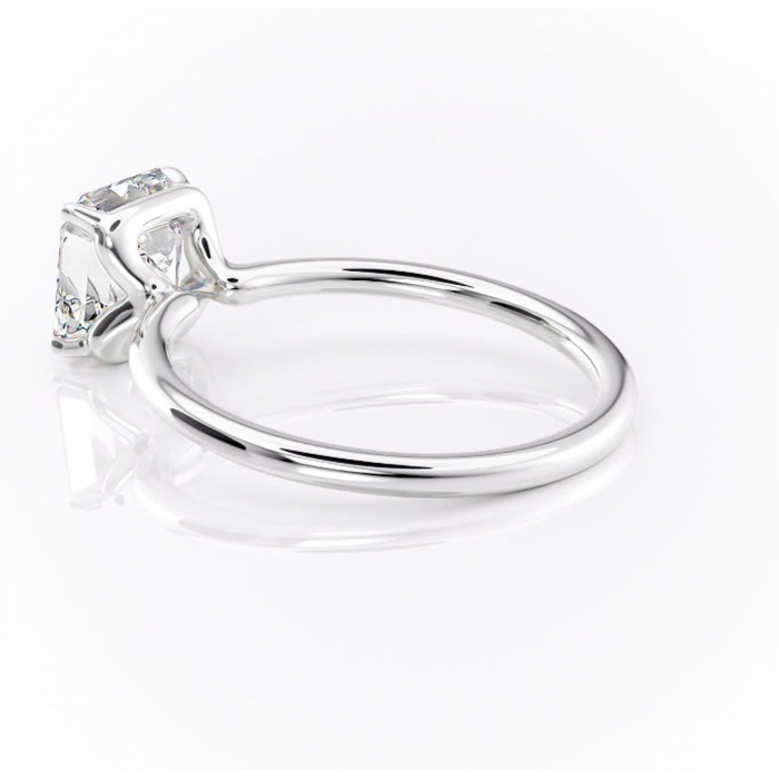 Inel de logodnă Amethyst din aur Alb 14kt cu moissanite tăietură asscher – Solitar rafinată pentru profil înalt | Personalizează și configurează gratuit online [5]