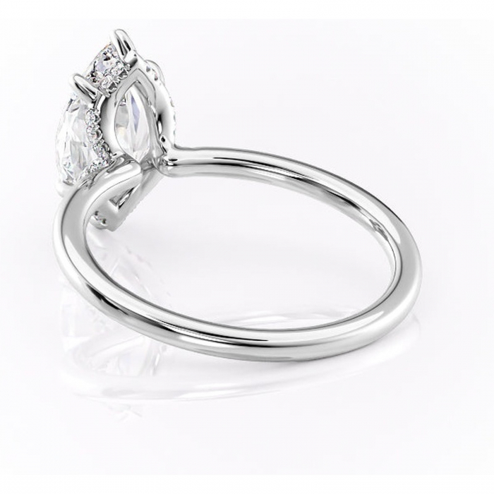 Inel de logodnă Amethyst din aur Alb 14kt cu moissanite tăietură marquise – Solitar rafinată pentru profil înalt | Personalizează și configurează gratuit online [4]