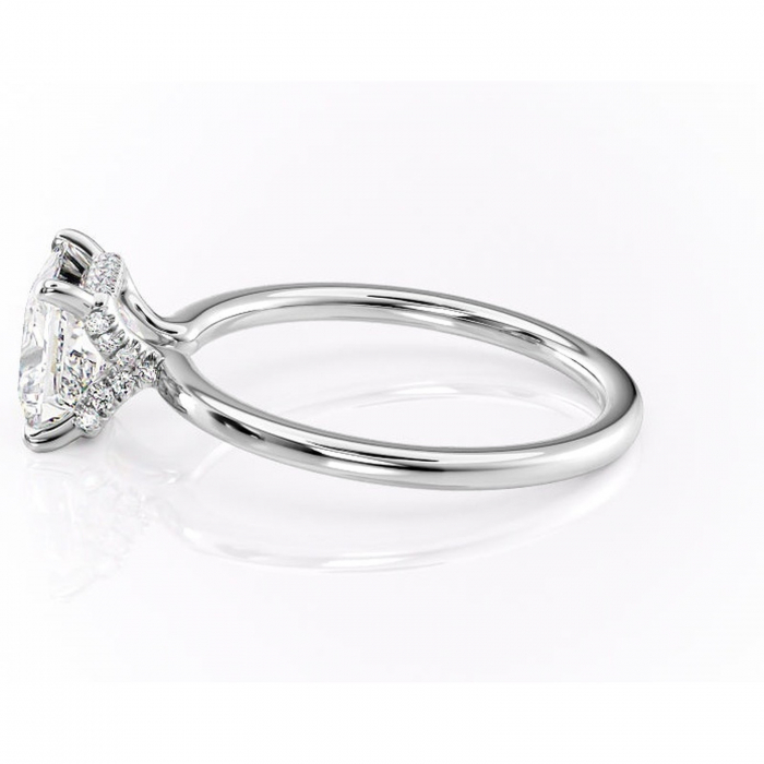 Inel de logodnă Amethyst din aur Alb 18kt cu moissanite tăietură princess – Solitar rafinată pentru profil înalt | Personalizează și configurează gratuit online [6]