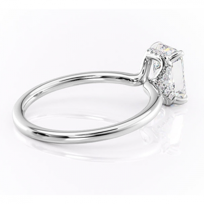 Inel de logodnă Amethyst din aur Alb 18kt cu moissanite tăietură radiantă – Solitar rafinată pentru profil înalt | Personalizează și configurează gratuit online [3]