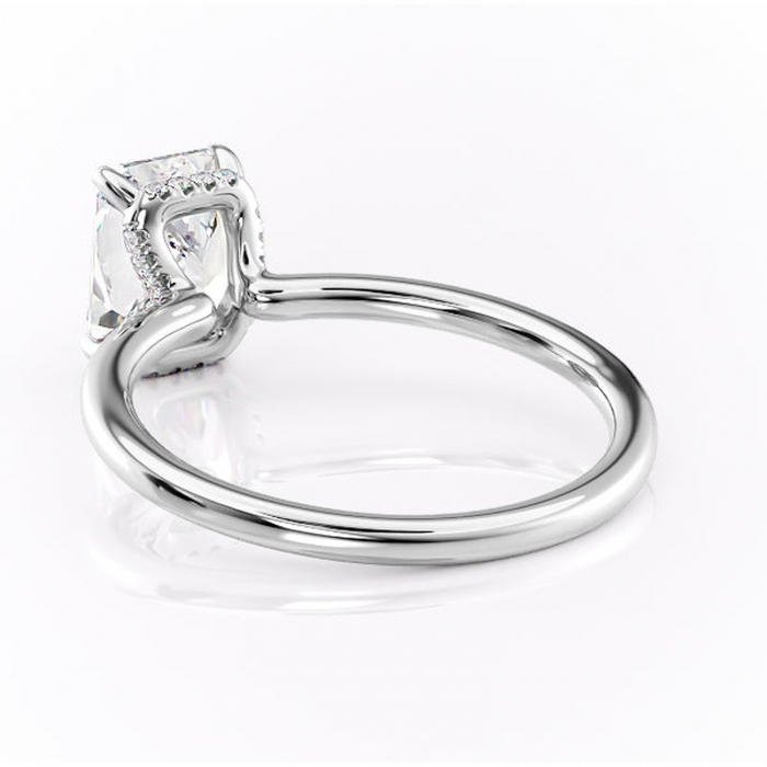 Inel de logodnă Amethyst din aur Alb 18kt cu moissanite tăietură radiantă – Solitar rafinată pentru profil înalt | Personalizează și configurează gratuit online [4]