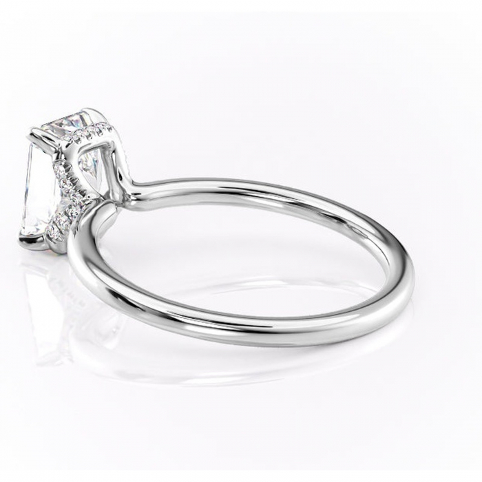 Inel de logodnă Amethyst din aur Alb 18kt cu moissanite tăietură radiantă – Solitar rafinată pentru profil înalt | Personalizează și configurează gratuit online [5]