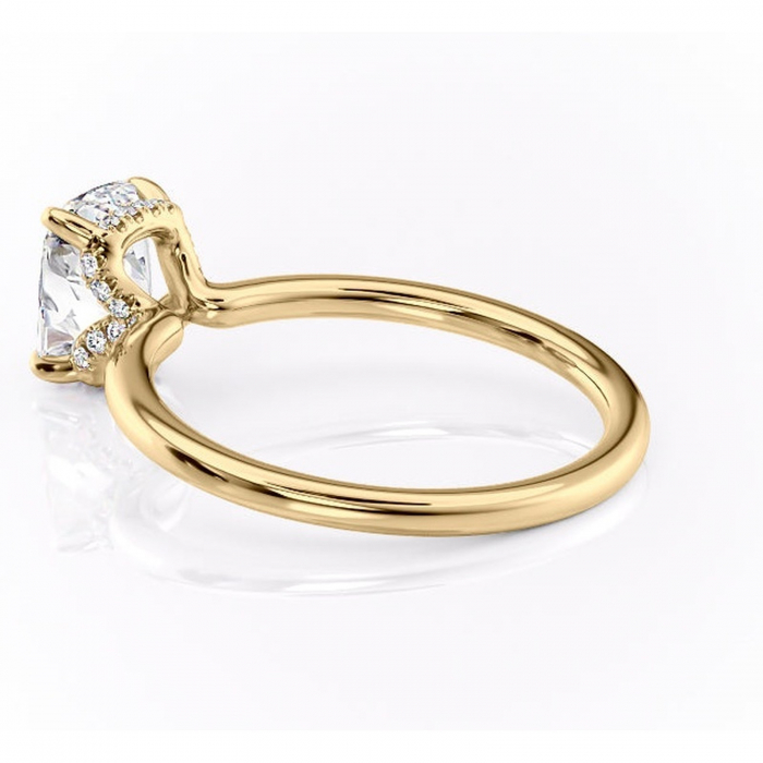 Inel de logodnă Amethyst din aur Galben 14kt cu moissanite tăietură asscher – Solitar rafinată pentru profil înalt | Personalizează și configurează gratuit online [5]