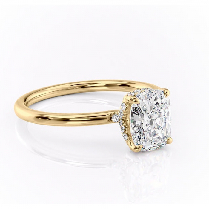 Inel de logodnă Amethyst din aur Galben 14kt cu moissanite tăietură asscher – Solitar rafinată pentru profil înalt | Personalizează și configurează gratuit online [1]