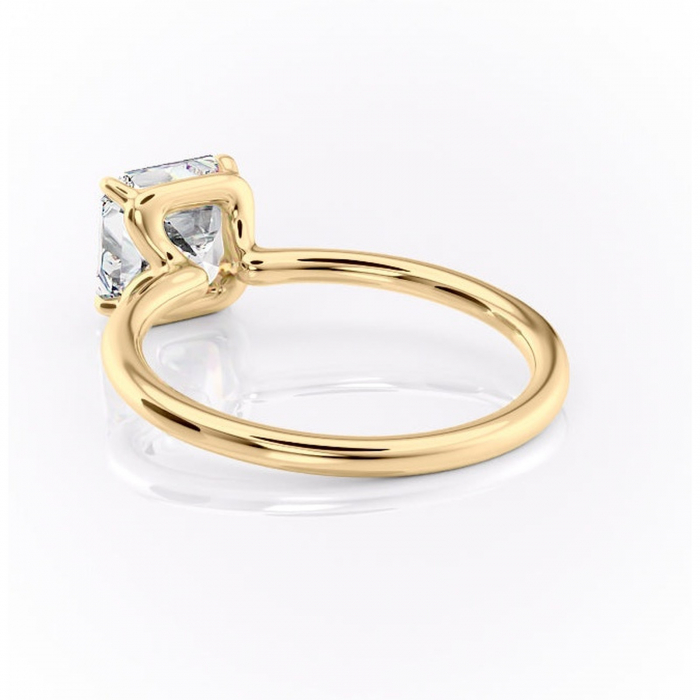 Inel de logodnă Amethyst din aur Galben 18kt cu moissanite tăietură asscher – Solitar rafinată pentru profil înalt | Personalizează și configurează gratuit online [4]
