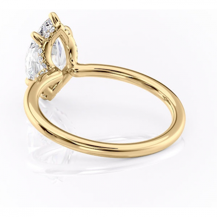 Inel de logodnă Amethyst din aur Galben 14kt cu moissanite tăietură marquise – Solitar rafinată pentru profil înalt | Personalizează și configurează gratuit online [4]