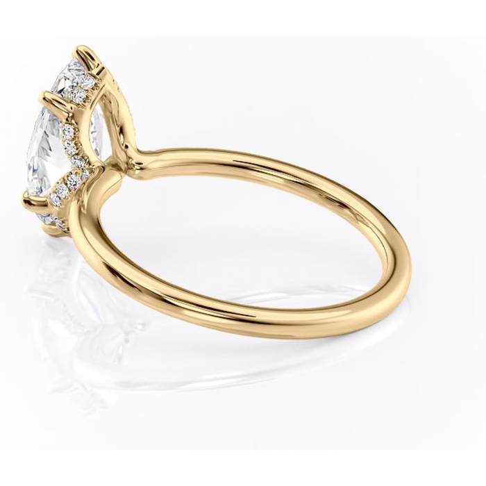 Inel de logodnă Amethyst din aur Galben 14kt cu moissanite tăietură marquise – Solitar rafinată pentru profil înalt | Personalizează și configurează gratuit online [5]