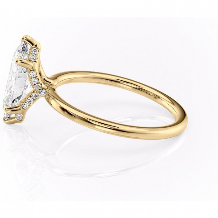 Inel de logodnă Amethyst din aur Galben 14kt cu moissanite tăietură marquise – Solitar rafinată pentru profil înalt | Personalizează și configurează gratuit online [6]