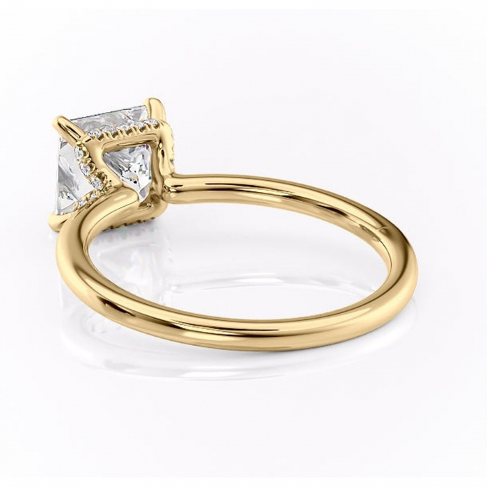 Inel de logodnă Amethyst din aur Galben 14kt cu moissanite tăietură princess – Solitar rafinată pentru profil înalt | Personalizează și configurează gratuit online [4]