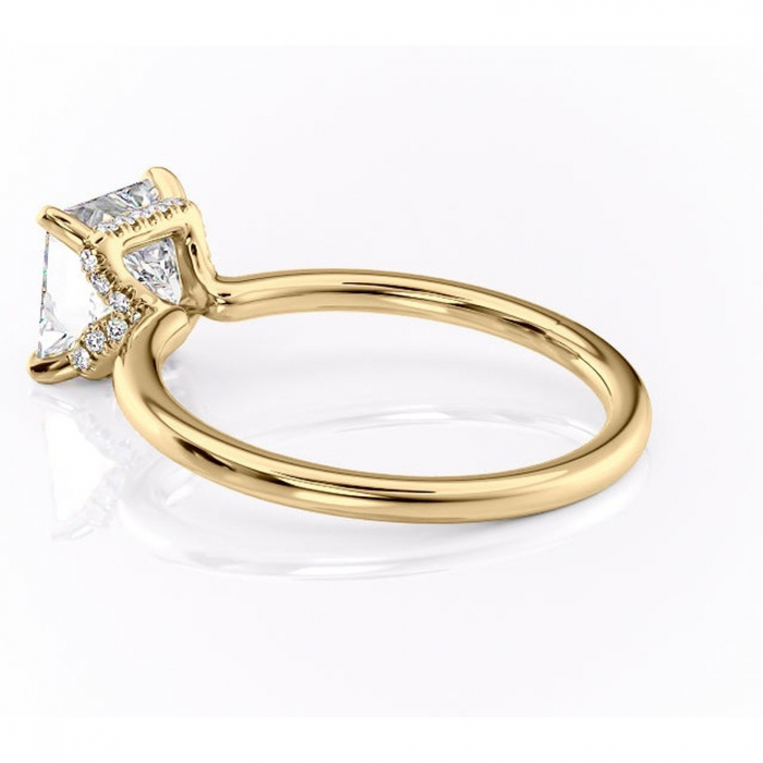 Inel de logodnă Amethyst din aur Galben 14kt cu moissanite tăietură princess – Solitar rafinată pentru profil înalt | Personalizează și configurează gratuit online [5]