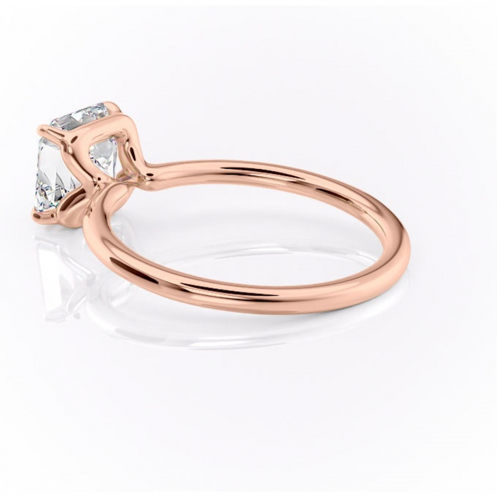 Inel de logodnă Amethyst din aur Rose 18kt cu moissanite tăietură asscher – Solitar rafinată pentru profil înalt | Personalizează și configurează gratuit online [5]