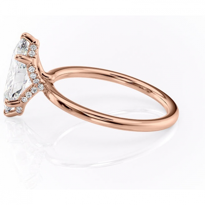 Inel de logodnă Amethyst din aur Rose 14kt cu moissanite tăietură marquise – Solitar rafinată pentru profil înalt | Personalizează și configurează gratuit online [6]