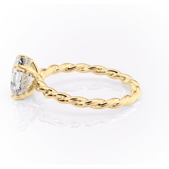 Inel de logodnă Anastasia din aur Galben 14kt cu moissanite tăietură asscher – Solitar rafinată pentru profil înalt | Personalizează și configurează gratuit online [6]