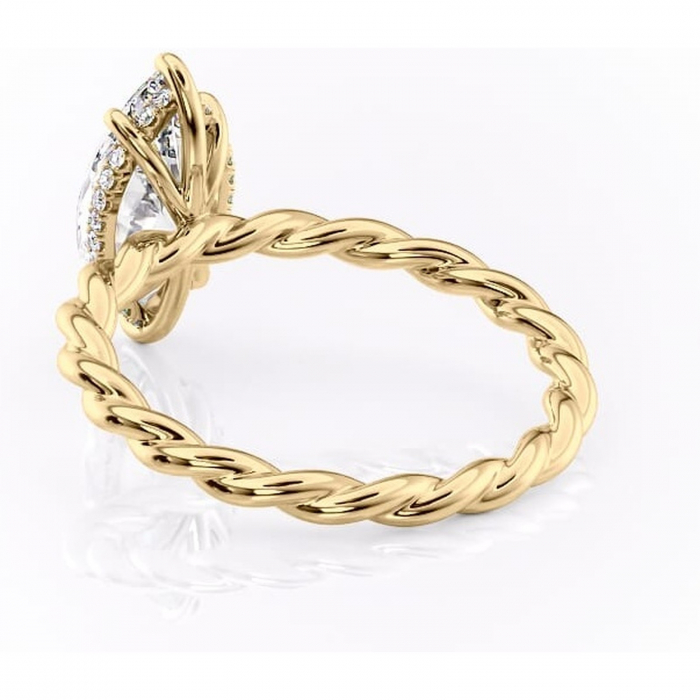 Inel de logodnă Anastasia din aur Galben 14kt cu moissanite tăietură marquise – Solitar rafinată pentru profil înalt | Personalizează și configurează gratuit online [4]