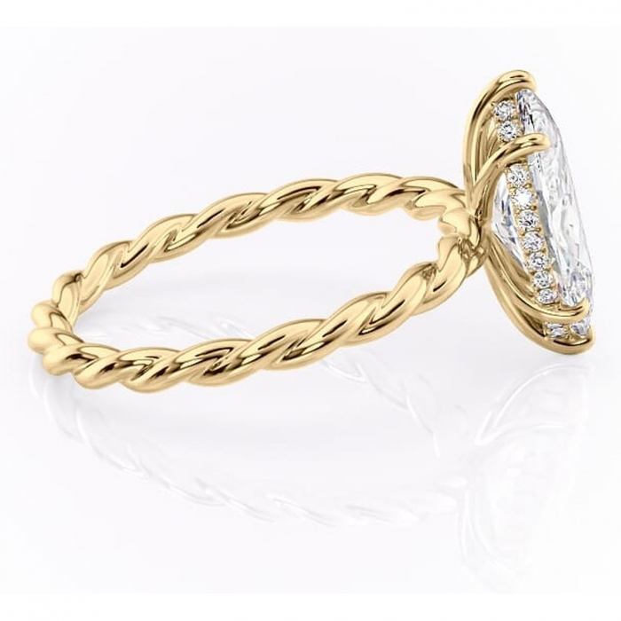 Inel de logodnă Anastasia din aur Galben 14kt cu moissanite tăietură marquise – Solitar rafinată pentru profil înalt | Personalizează și configurează gratuit online [2]