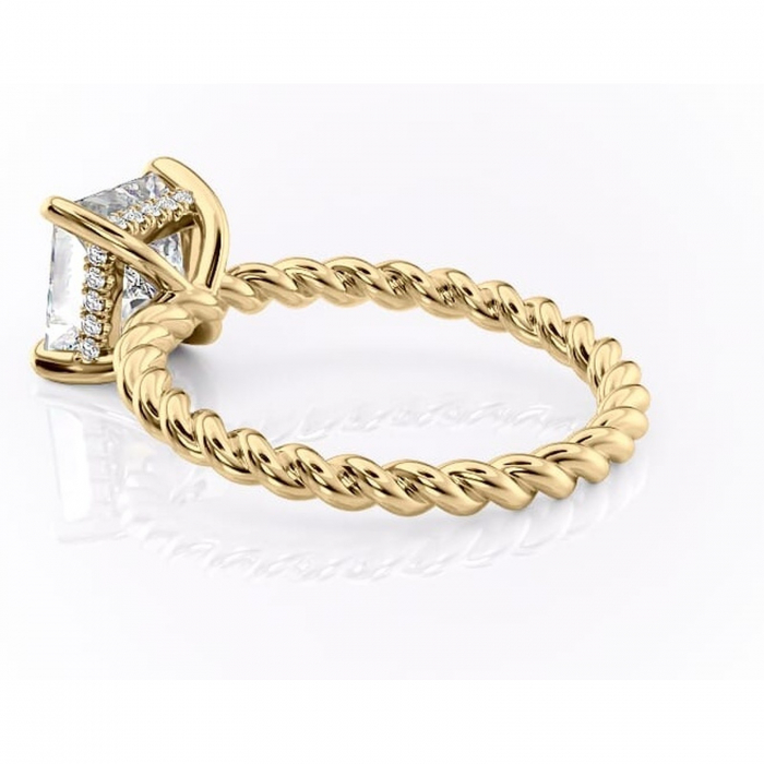 Inel de logodnă Anastasia din aur Galben 14kt cu moissanite tăietură princess – Solitar rafinată pentru profil înalt | Personalizează și configurează gratuit online [5]