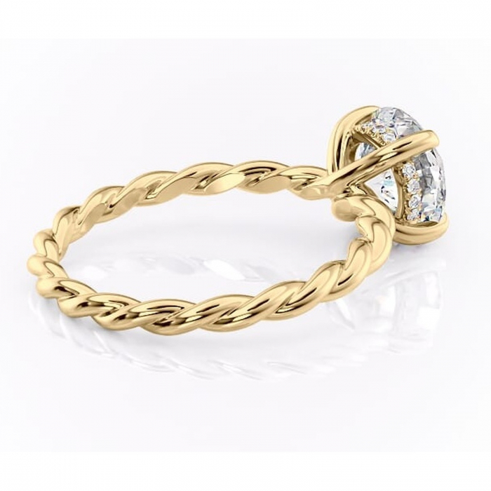 Inel de logodnă Anastasia din aur Galben 18kt cu moissanite tăietură rotundă – Solitar rafinată pentru profil înalt | Personalizează și configurează gratuit online [3]