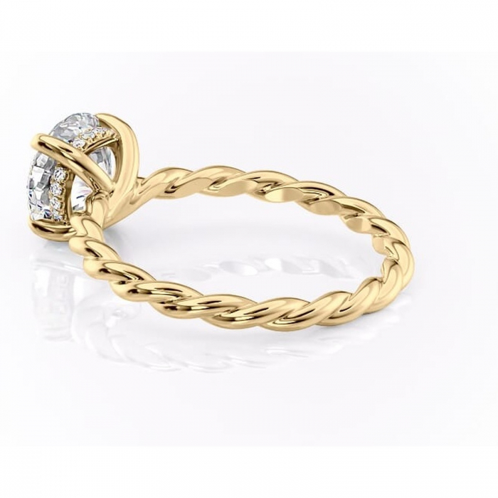 Inel de logodnă Anastasia din aur Galben 18kt cu moissanite tăietură rotundă – Solitar rafinată pentru profil înalt | Personalizează și configurează gratuit online [5]