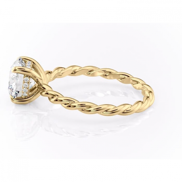 Inel de logodnă Anastasia din aur Galben 18kt cu moissanite tăietură rotundă – Solitar rafinată pentru profil înalt | Personalizează și configurează gratuit online [6]