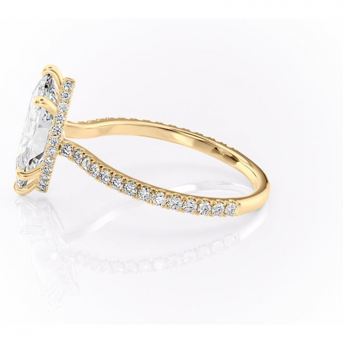 Inel de logodnă Arabella din aur Galben 18kt cu moissanite tăietură marquise – Montură pavé rafinată pentru profil jos | Personalizează și configurează gratuit online [6]