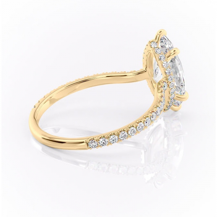 Inel de logodnă Arabella din aur Galben 18kt cu moissanite tăietură marquise – Montură pavé rafinată pentru profil jos | Personalizează și configurează gratuit online [3]
