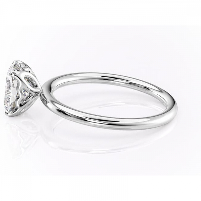 Inel de logodnă Arabeth din aur Alb 14kt cu moissanite tăietură asscher – Solitar rafinată pentru profil înalt | Personalizează și configurează gratuit online [6]