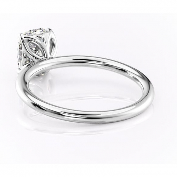 Inel de logodnă Arabeth din aur Alb 14kt cu moissanite tăietură asscher – Solitar rafinată pentru profil înalt | Personalizează și configurează gratuit online [4]