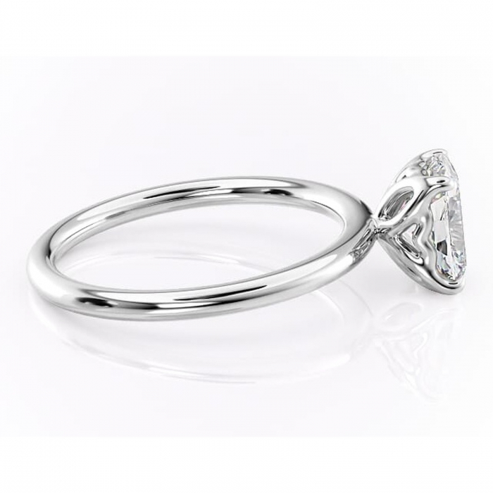 Inel de logodnă Arabeth din aur Alb 14kt cu moissanite tăietură asscher – Solitar rafinată pentru profil înalt | Personalizează și configurează gratuit online [2]