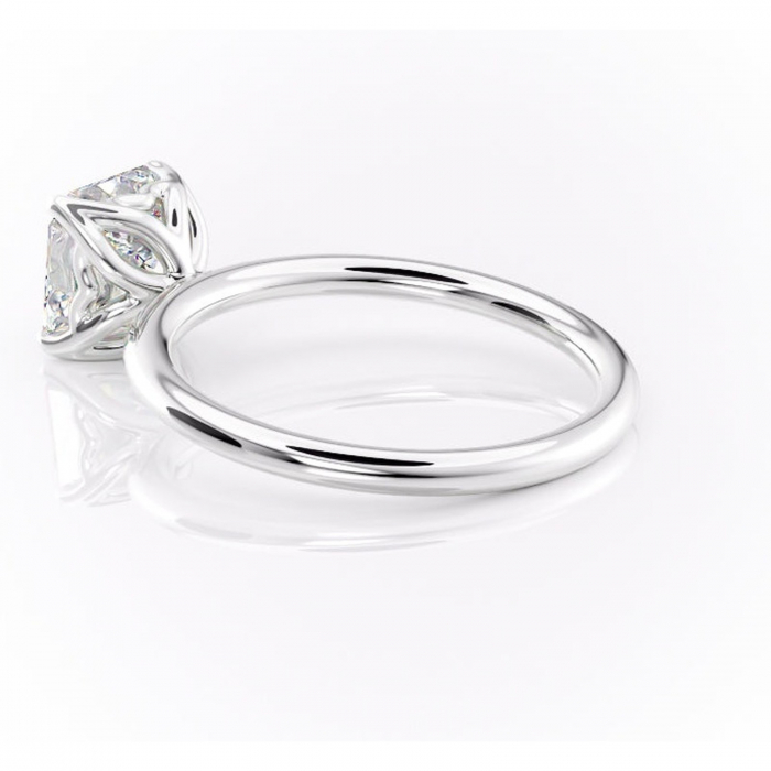 Inel de logodnă Arabeth din aur Alb 14kt cu moissanite tăietură asscher – Solitar rafinată pentru profil înalt | Personalizează și configurează gratuit online [5]