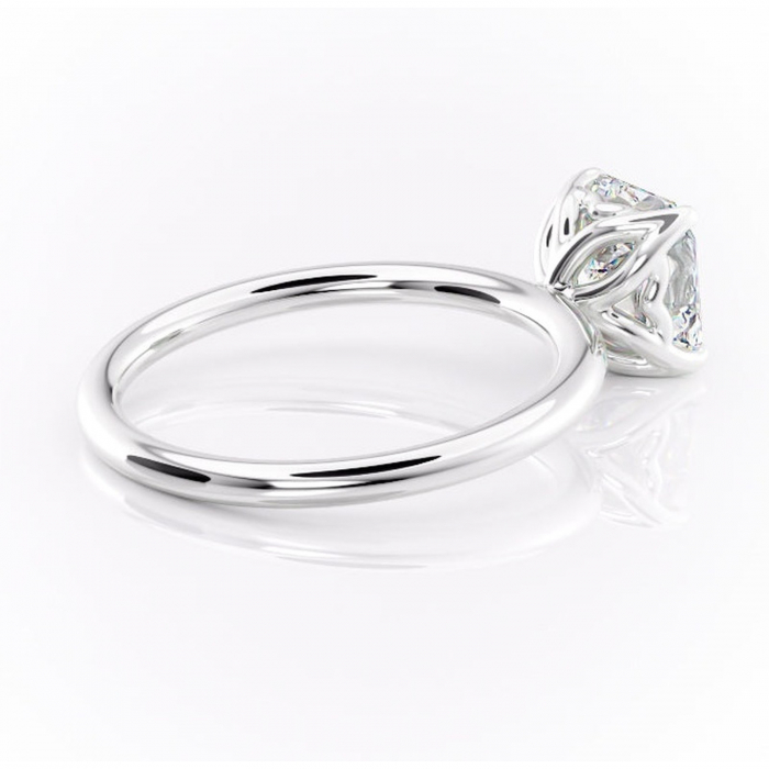 Inel de logodnă Arabeth din aur Alb 14kt cu moissanite tăietură asscher – Solitar rafinată pentru profil înalt | Personalizează și configurează gratuit online [3]