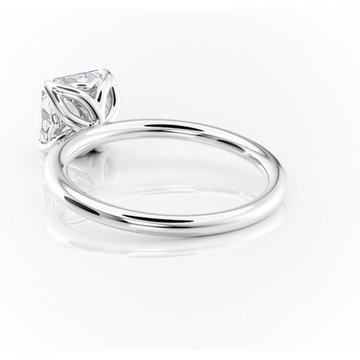 Inel de logodnă Arabeth din aur Alb 14kt cu moissanite tăietură asscher – Solitar rafinată pentru profil înalt | Personalizează și configurează gratuit online [4]